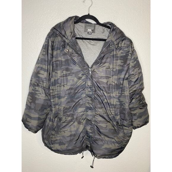 Sanctuary Camo Puffer Hooded Coat Jacket XXL - Picture 7 of 11